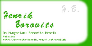 henrik borovits business card